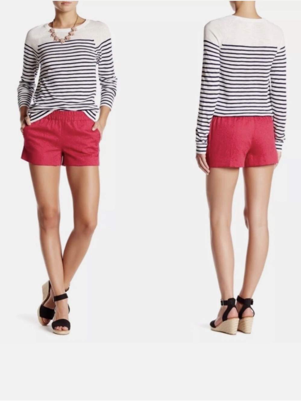 J.Crew Boardwalk Hot Pink Fuchsia Floral Jacquard Low Rise Mini Shorts Size 6
